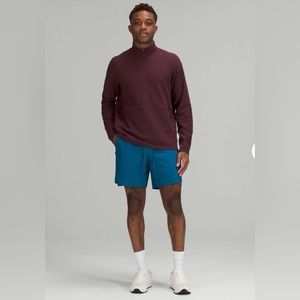 Lululemon Mens At Ease Half-Zip,
Heathered Cassis / Black, Size Medium